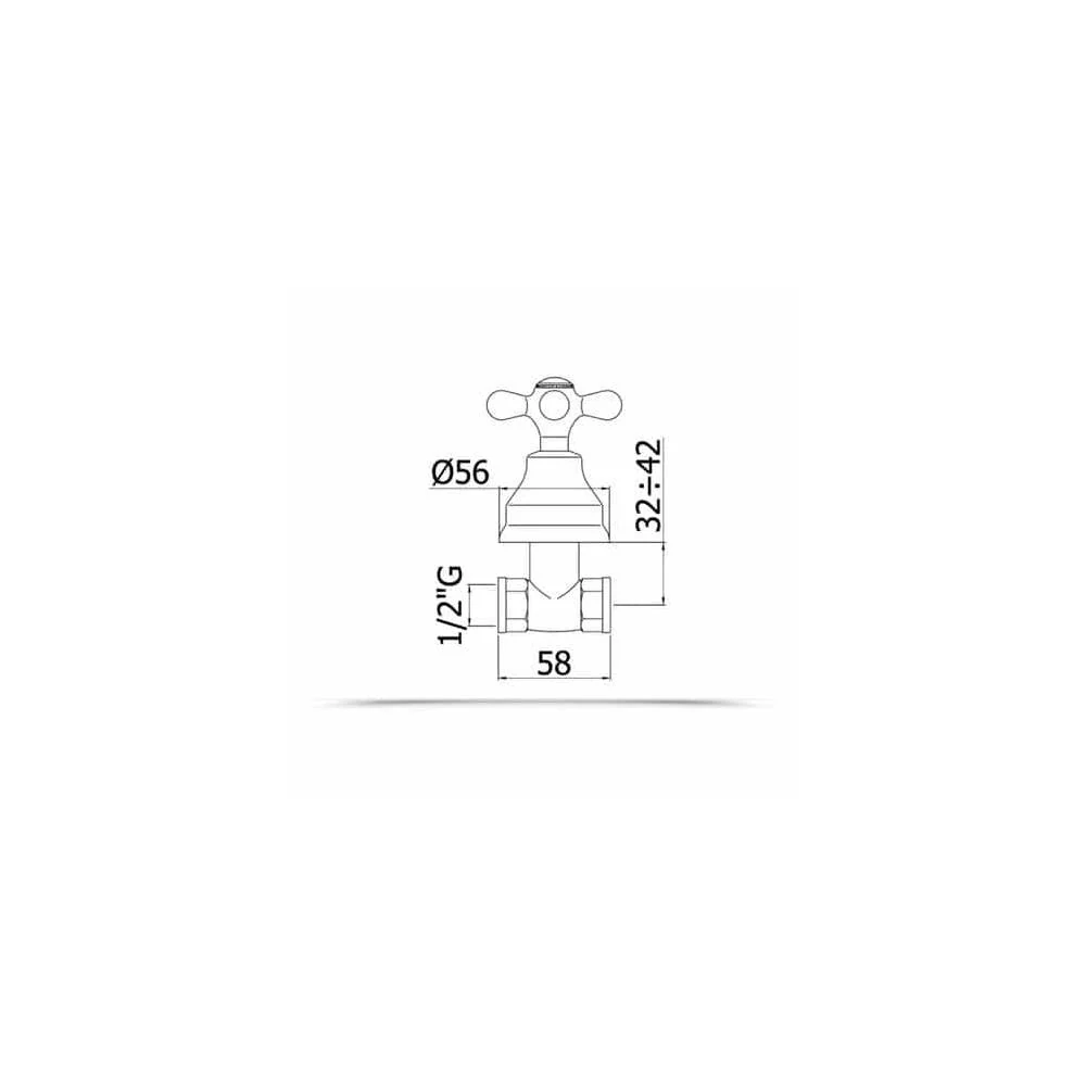 Built- straight shower faucet IRIS series model IRV010CR metaalglans Paffoni