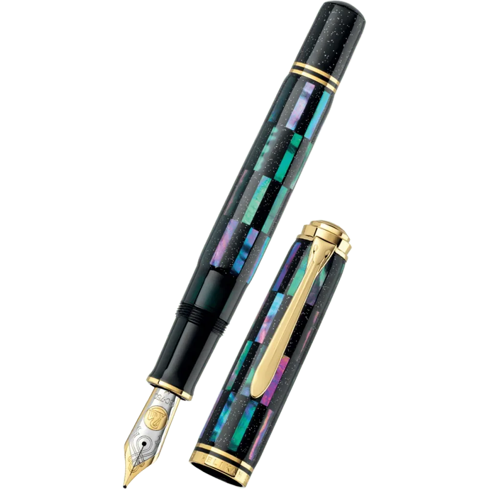 Druk Pelikan Souveran M1000 Fountain Pen - Limited Edition - Raden Zwart Infinity