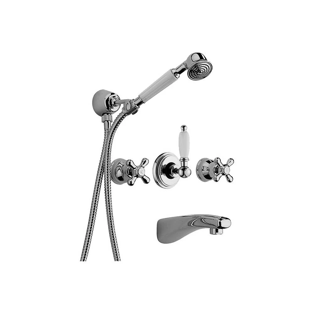 Elektrische Built- bathtub/shower group hand shower IRIS series model IRV001CR verchroomd Paffoni
