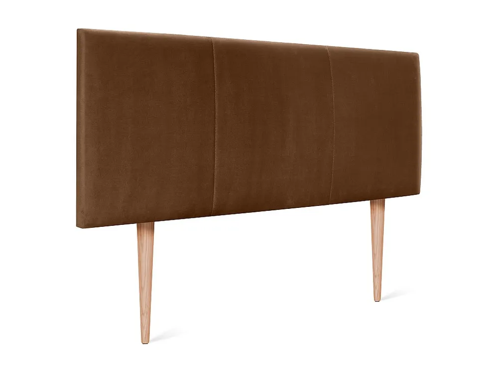 DHOME Glad fluwelen hoofdeinde met drie panelen 145x50cm bedden 135/140 - Bruin | Vandalismebestendig | Weerbestendig