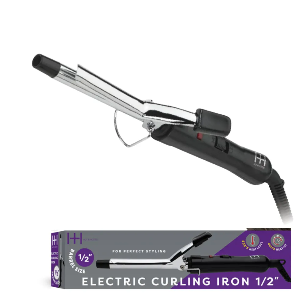 Hot & Hotter Electric Curling Iron 1/2in, 1 Count Hair Curler, Silver