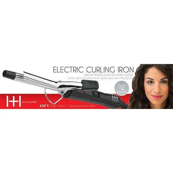 Hot & Hotter Electric Curling Iron 1/2in, 1 Count Hair Curler, Silver