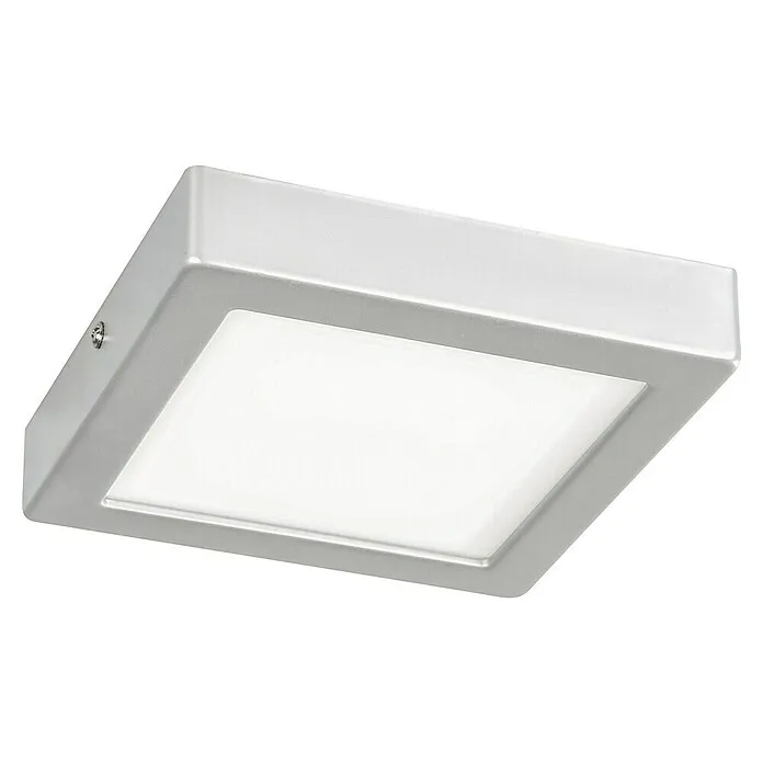 Eglo Led-plafondlamp Idun - 9,5 W, l x b x h: 3 x 17 x 17 cm, Zilver, Neutraal wit met afstandsbediening