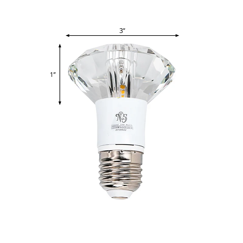 Minimalistische LED-inbouwlamp Diamond Close to plafondlamp met heldere kristallen kap met 3 Lichtpunten