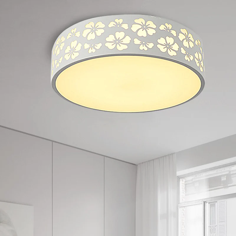 Premium LED IJzeren gesneden trommelplafondverlichting Modernistische witte LED-inbouwlamp met verzonken diffuser, 12"/16"...