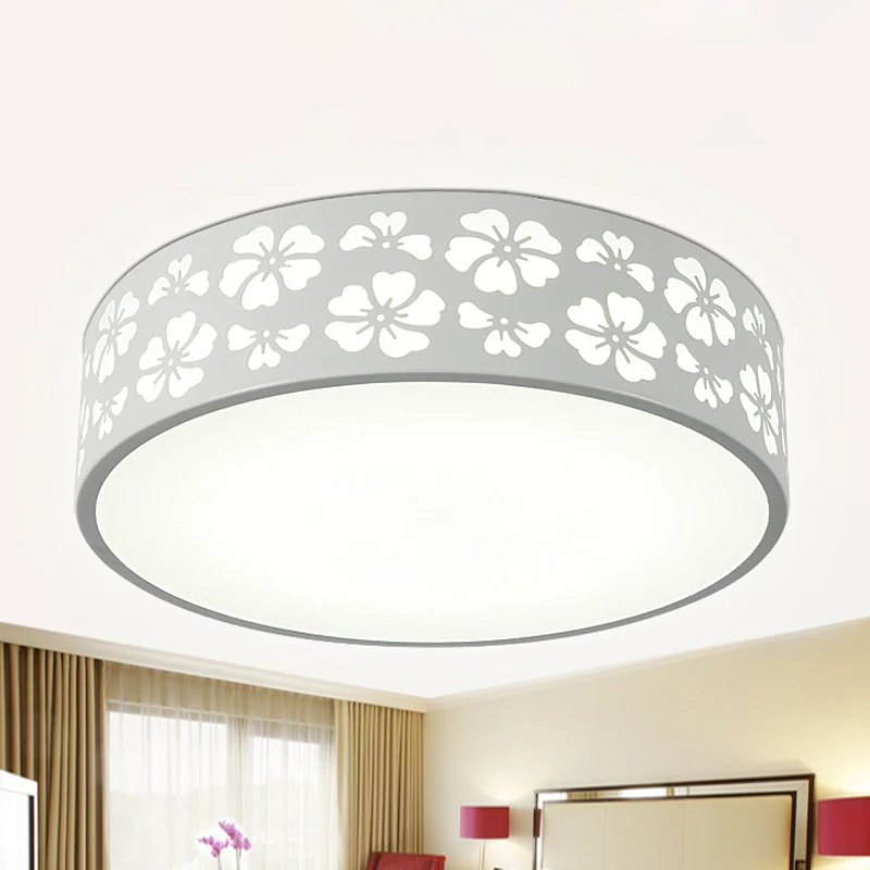 Premium LED IJzeren gesneden trommelplafondverlichting Modernistische witte LED-inbouwlamp met verzonken diffuser, 12"/16"...