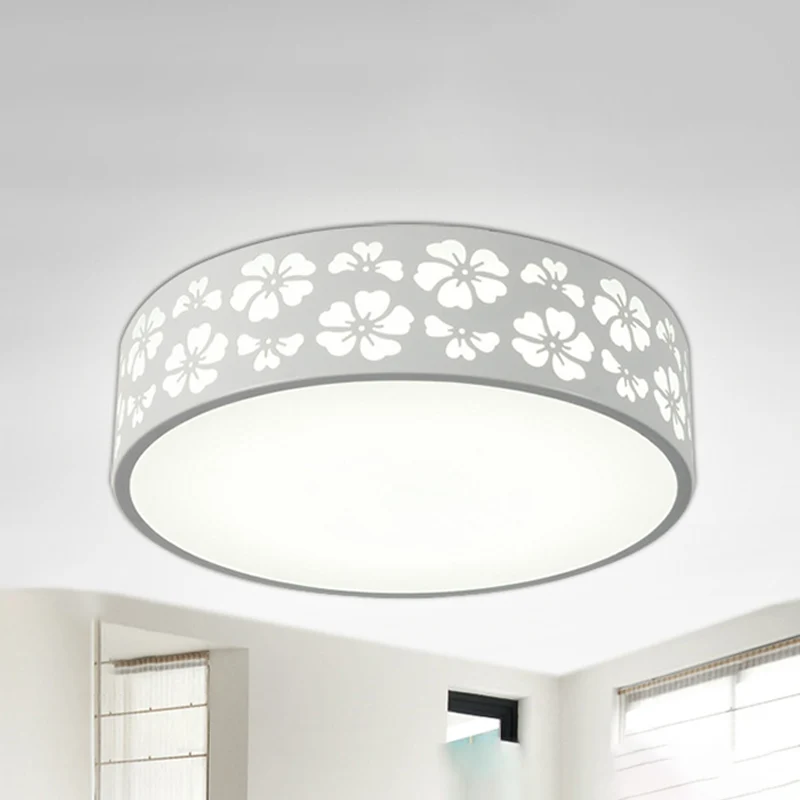 Premium LED IJzeren gesneden trommelplafondverlichting Modernistische witte LED-inbouwlamp met verzonken diffuser, 12"/16"...