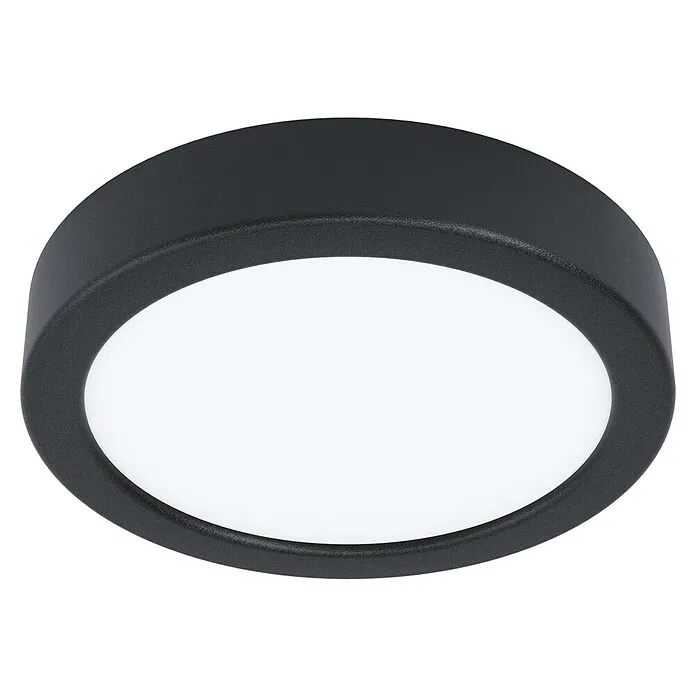 Ronde Flush Mount Eglo Led-plafondlamp, rond Idun - 9,5 W, Ø x h: 17 x 3 cm, Zwart, Neutraal wit