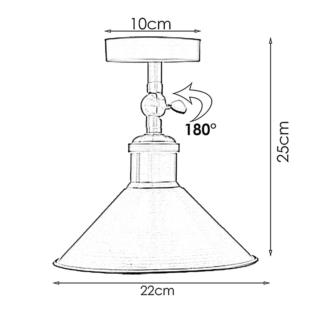 Verstelbare plafondlamp met kegelvormige kap~2709 LEDSone UK Ltd