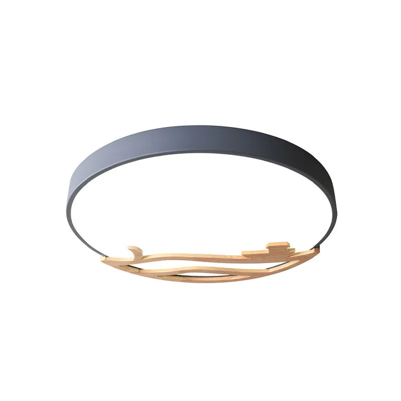 Moderne Drum Inbouwlamp Acryl Led Slaapkamer Plafondlamp groen/grijs/wit voor Woonkamer
