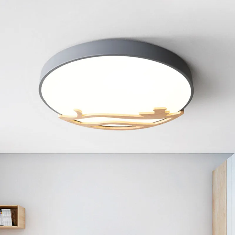 Moderne Drum Inbouwlamp Acryl Led Slaapkamer Plafondlamp groen/grijs/wit IP44 Badkamer geschikt