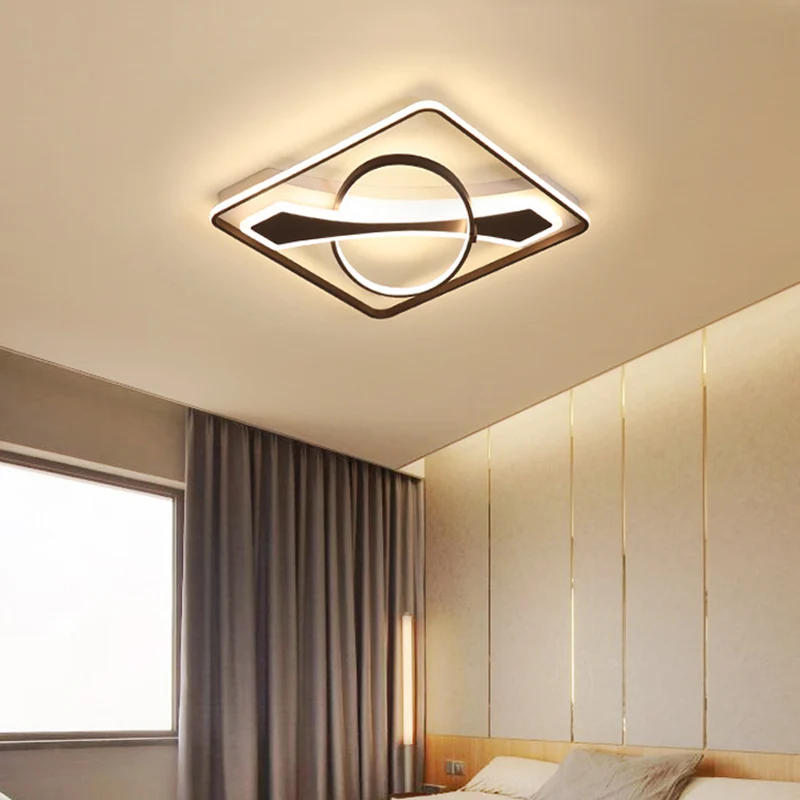 Vierkant/rechthoekig acryl plafondverlichting eigentijds 16"/23,5" W LED zwarte inbouwlamp warm/wit zacht
