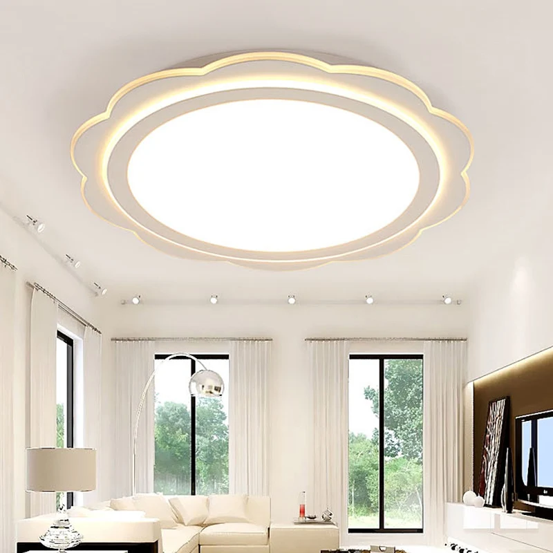 Witte bloemvormige inbouwlamp van acryl, eenvoudige acryl LED-plafondlamp voor slaapkamerveranda met Inclusief LED