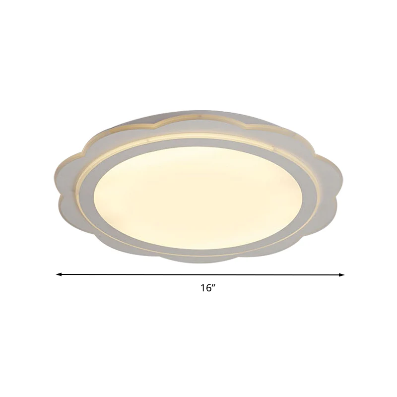 Witte bloemvormige inbouwlamp van acryl, eenvoudige acryl LED-plafondlamp voor slaapkamerveranda met Inclusief LED