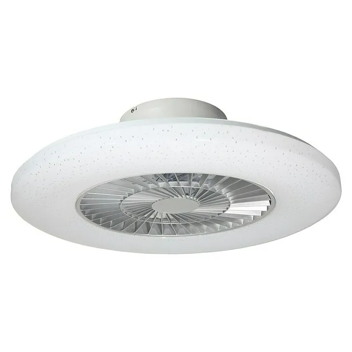 Proklima Plafondventilator met LED-verlichting - Zilver/Wit, 60 cm, 40 W voor Slaapkamer