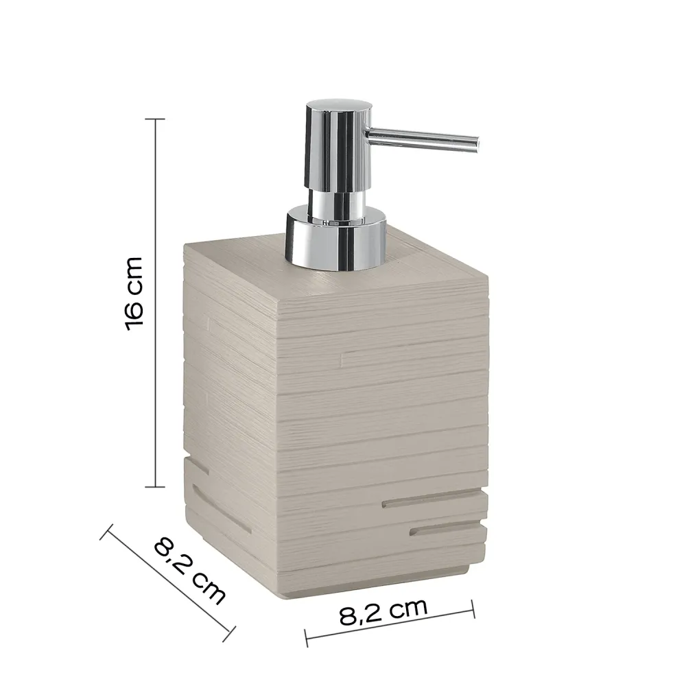 Countertop soap dispenser poly pump Gedy Quadrotto series - Light Taupe