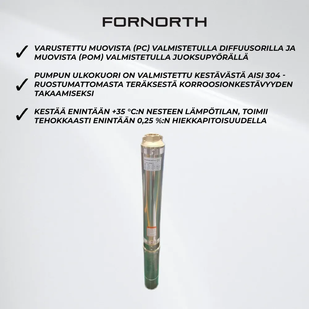 Industriële Fornorth Submersible Well Pump 1,1kw, 1,5HP