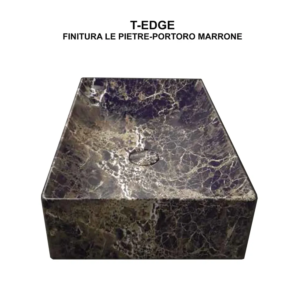Cappuccino Portoro countertop sink Ceramica Globo Le Pietre 61x37 h.14 cm