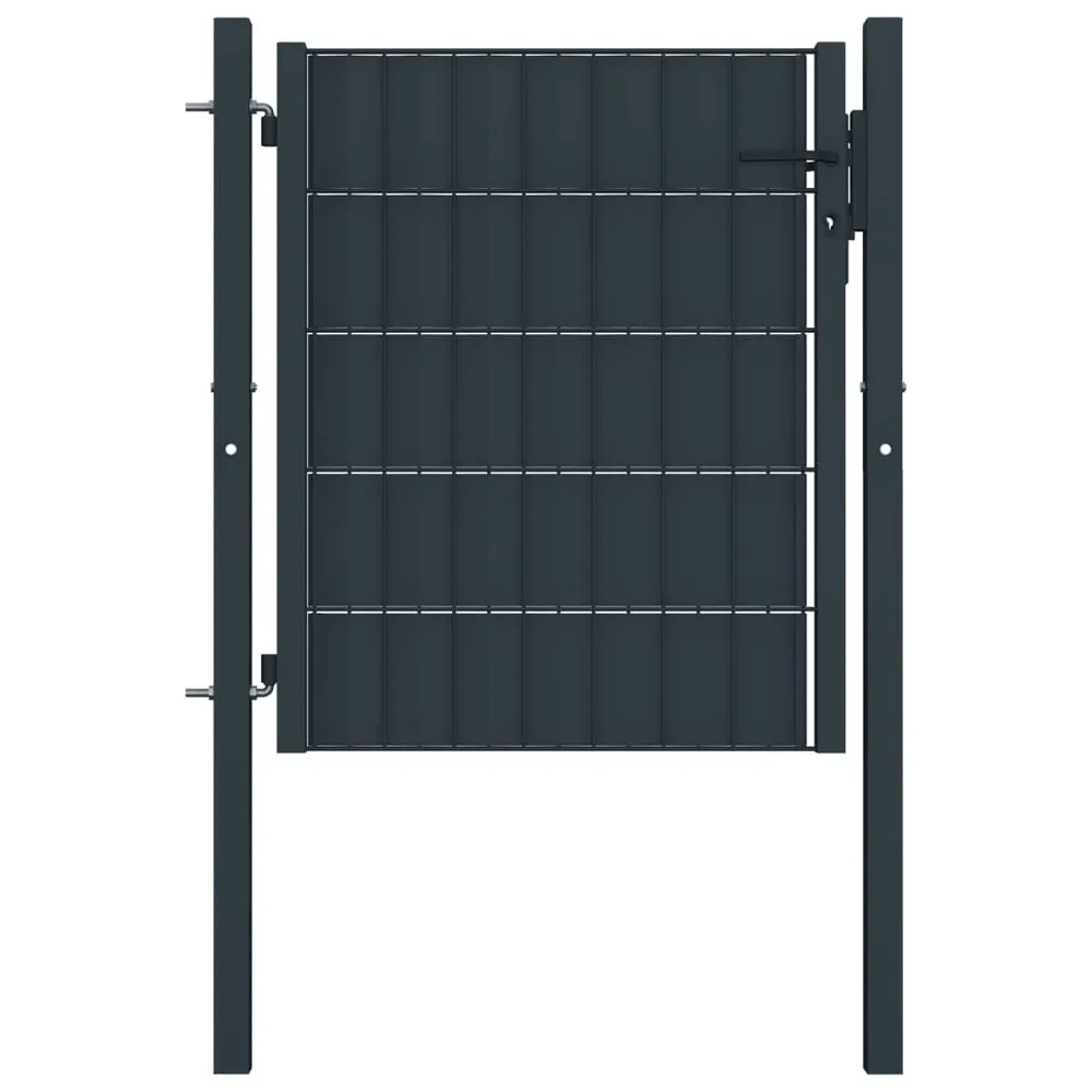 Professionele Kwaliteit Poort 100x101 cm VINYL en staal antracietkleurig