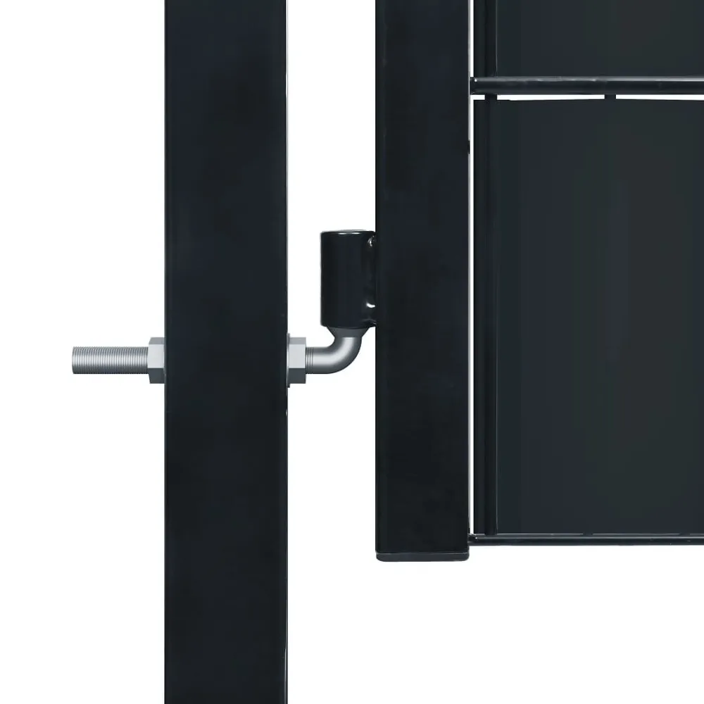 Professionele Kwaliteit Poort 100x101 cm VINYL en staal antracietkleurig