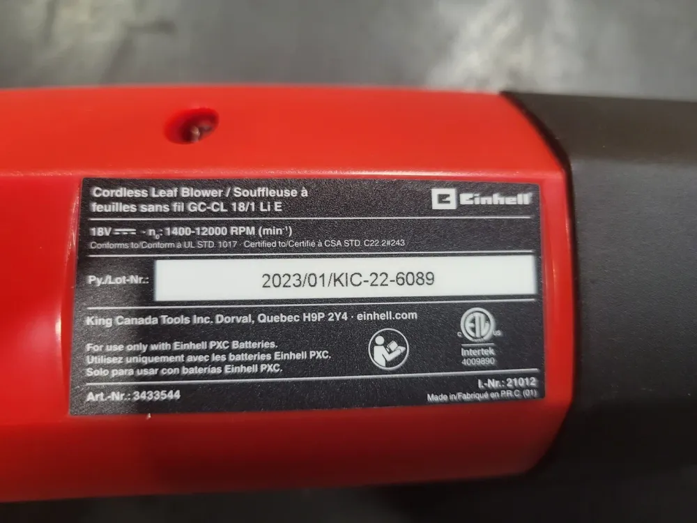 3433543 18V 100 CFM Mobiel Leaf Blower Kit