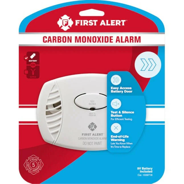 First Alert Battery-Operated Grafiet Monoxide Detector | Voldoet aan NEN-norm