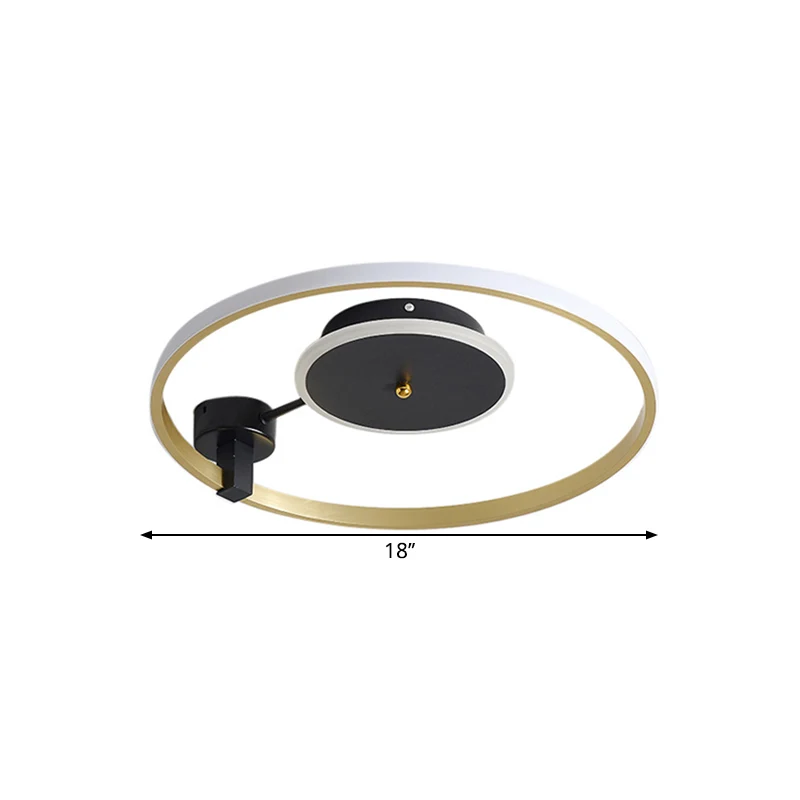Gouden en zwarte LED ronde semi-inbouw eenvoud metalen plafondarmatuur warm/wit helder, 18"/21,5" breed met CE-Keurmerk