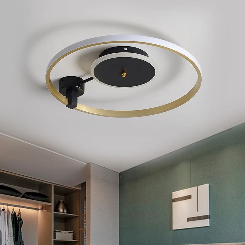 Gouden en zwarte LED ronde semi-inbouw eenvoud metalen plafondarmatuur warm/wit helder, 18"/21,5" breed met CE-Keurmerk