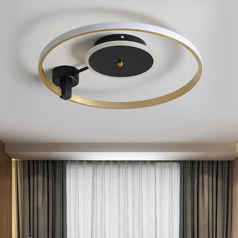 Gouden en zwarte LED ronde semi-inbouw eenvoud metalen plafondarmatuur warm/wit helder, 18"/21,5" breed met CE-Keurmerk