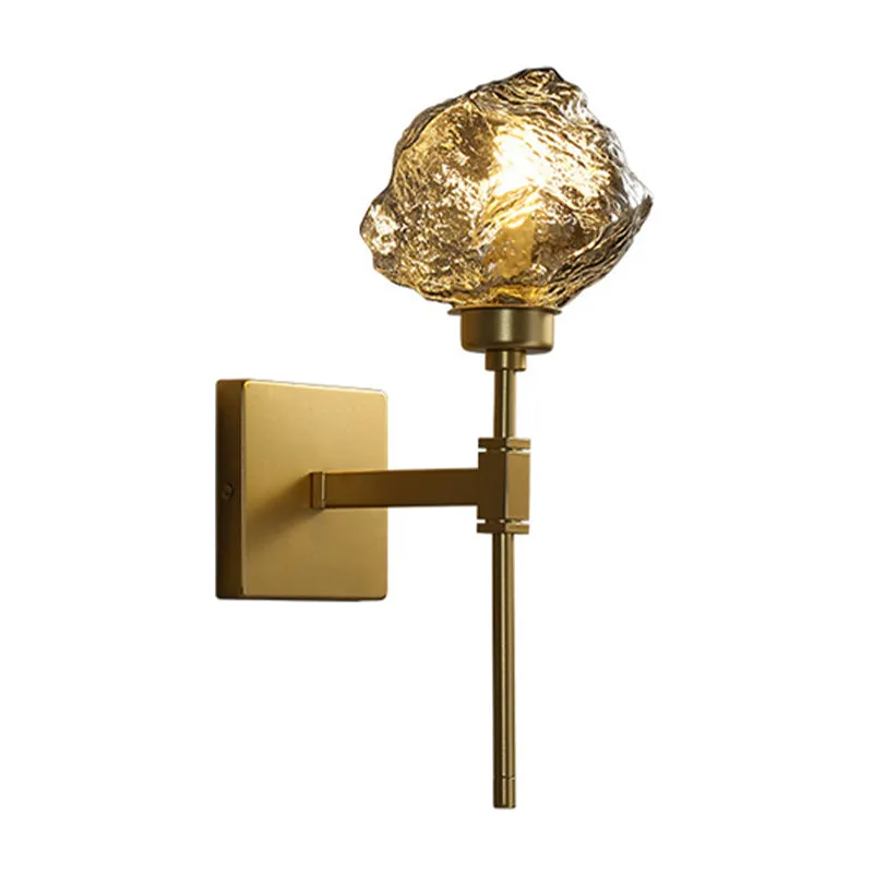 Ice Block Living Room Wall Light Sconce Traditional Van metaal 1 Head Smoke Gray/Amber Wall Lighting Fixture | Voldoet aan...