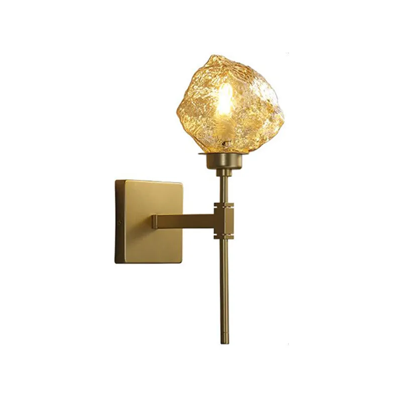 Ice Block Living Room Wall Light Sconce Traditional Van metaal 1 Head Smoke Gray/Amber Wall Lighting Fixture | Voldoet aan...