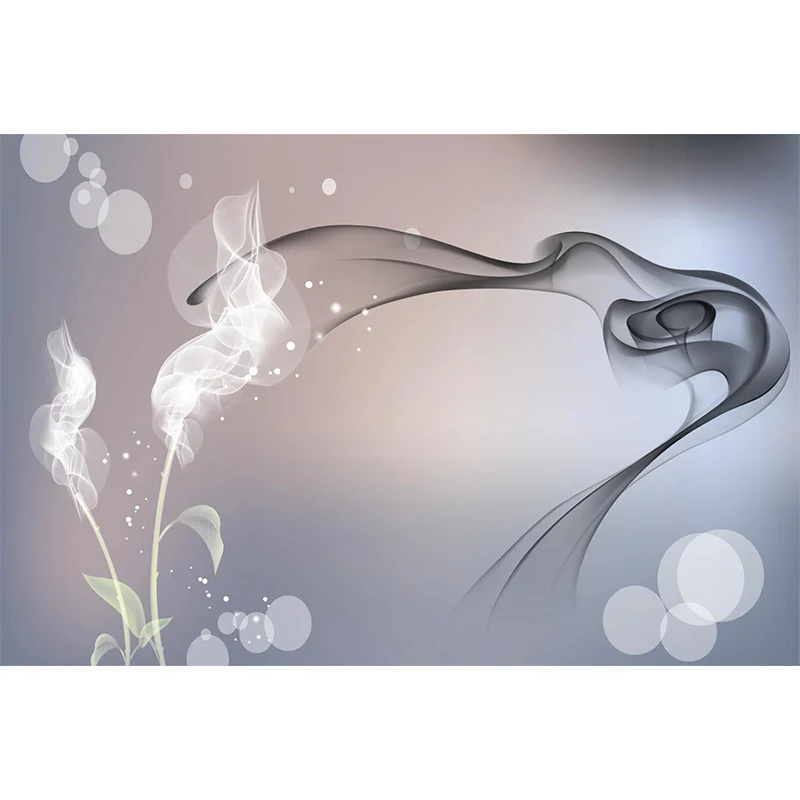 Professionele Kwaliteit Contemporary Smoke and Bubble Mural Grey and Zeeblauw Home Decoration Wall Covering, Made to Measu...