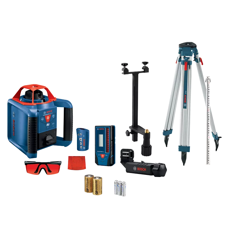 BOSCH REVOLVE900 Self-Leveling Horizontal/Vertical Rotary Laser Kit Accu Gevoed
