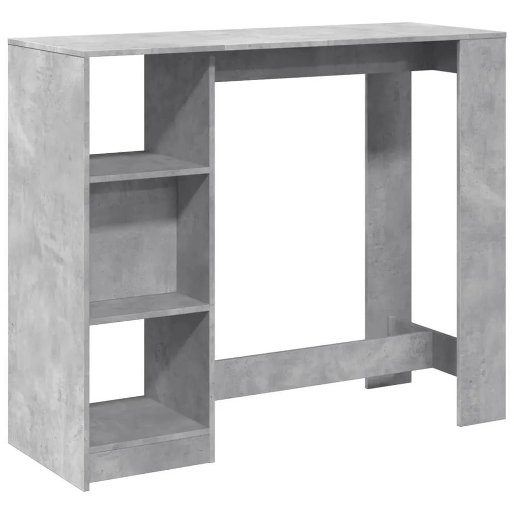 Bartafel met schap 124x46x103,5 cm bewerkt hout betongrijs