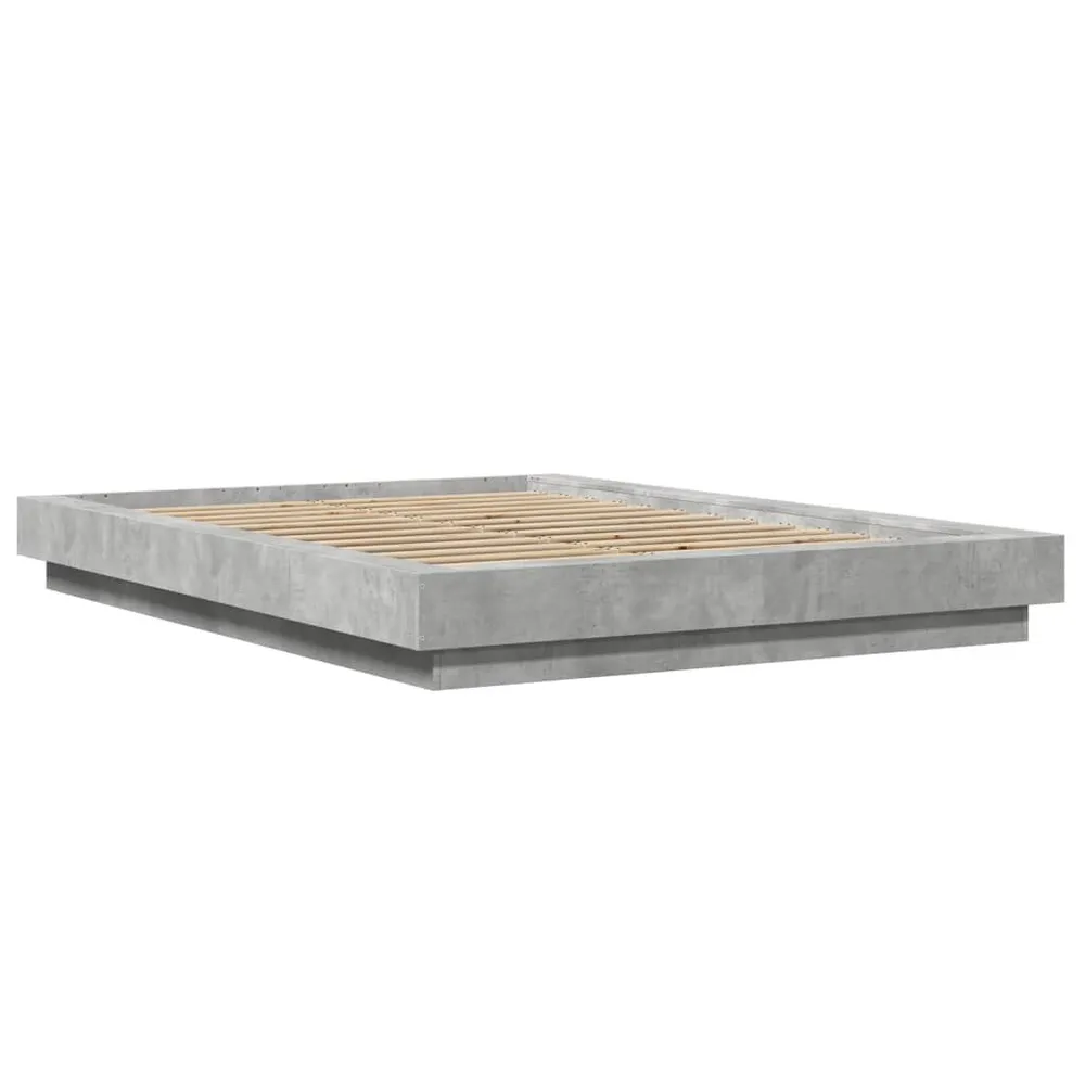 Bedframe bewerkt hout betongrijs 120x200 cm