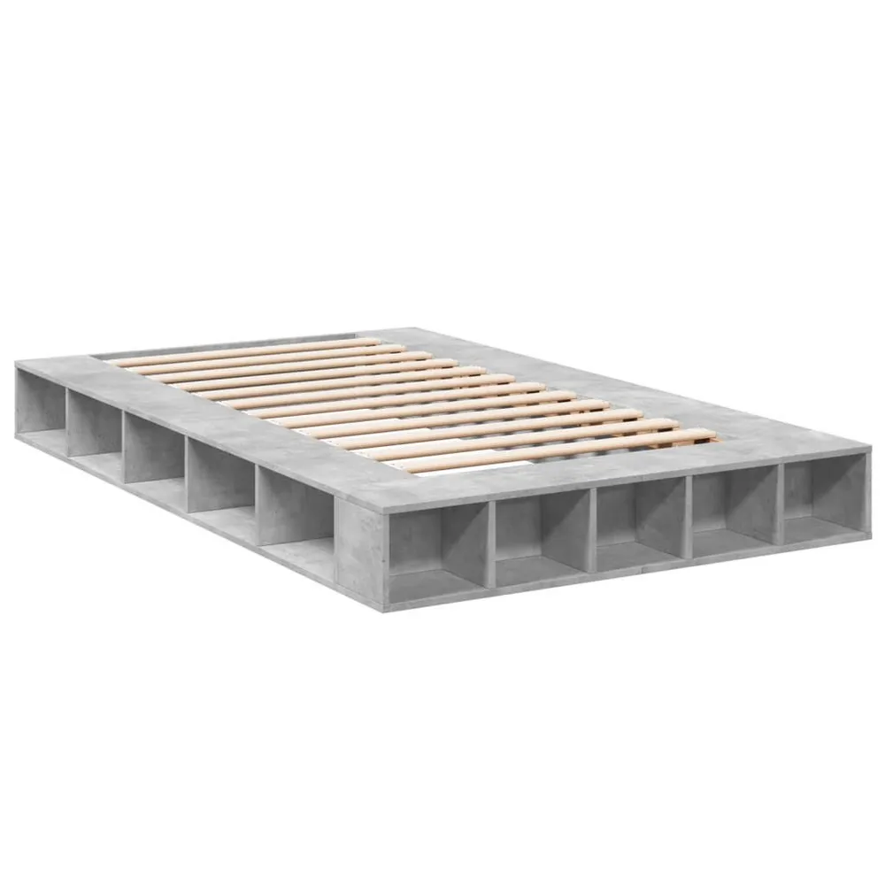 Bedframe bewerkt hout betongrijs 120x200 cm