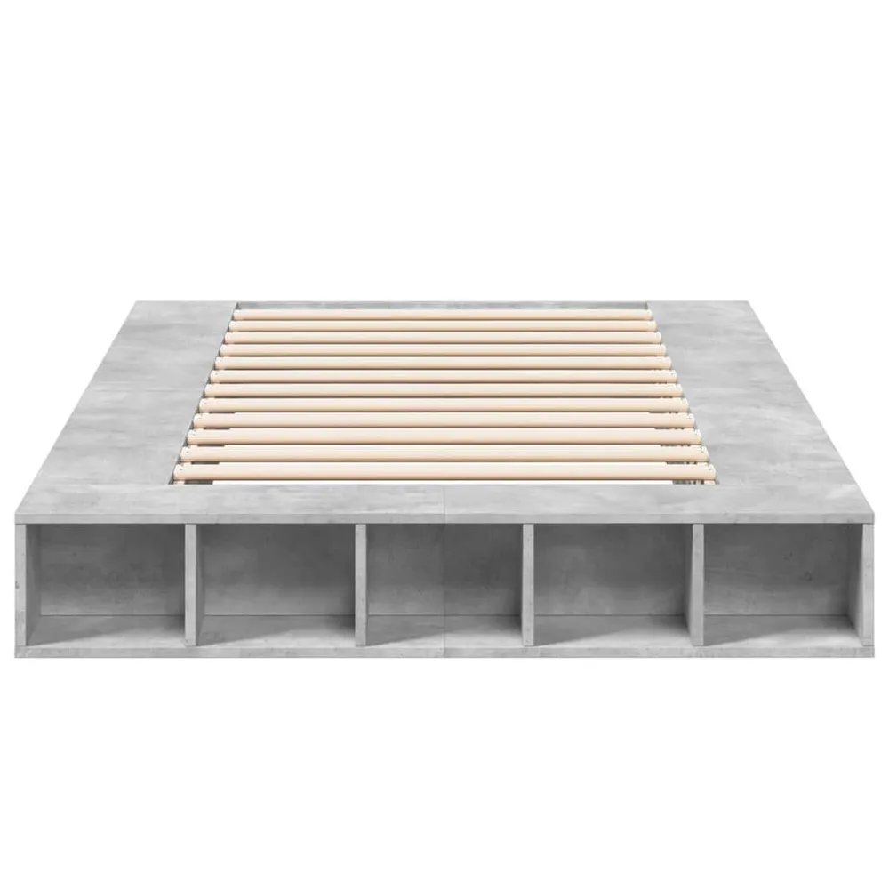 Bedframe bewerkt hout betongrijs 120x200 cm