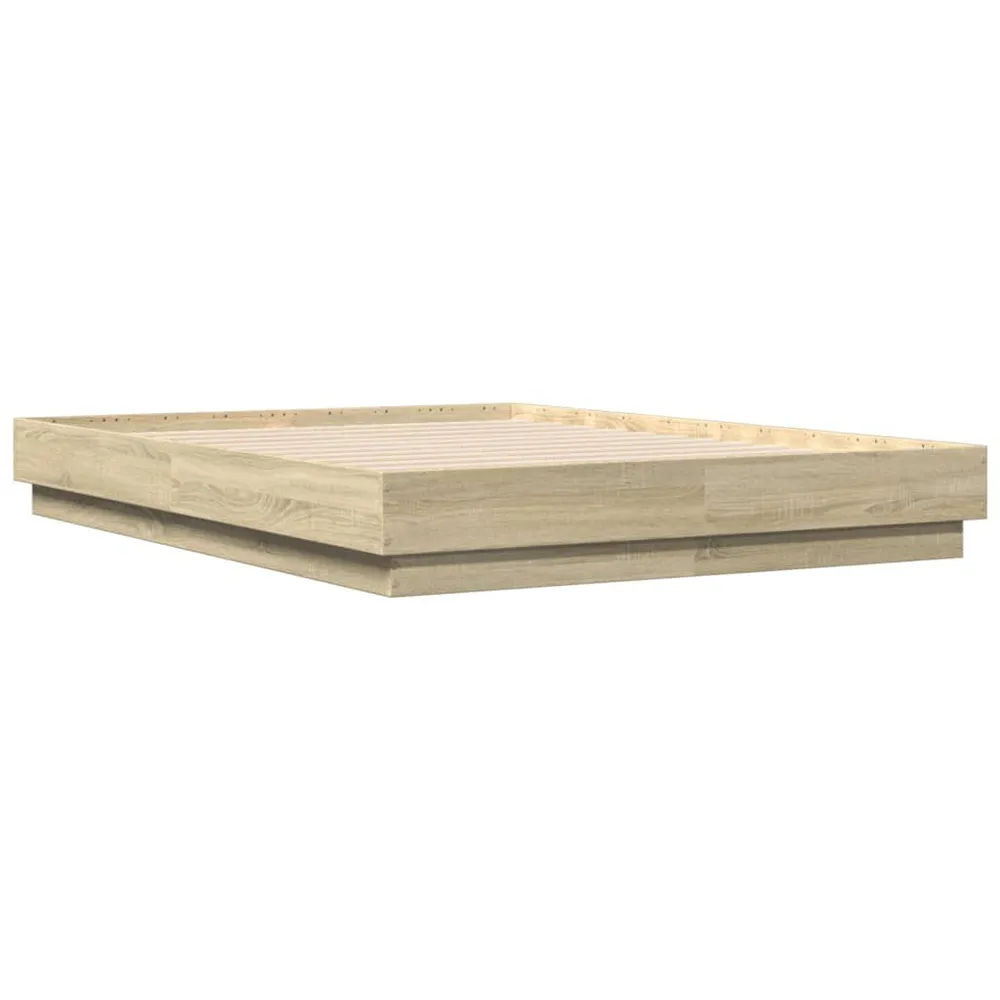 Bedframe bewerkt hout sonoma eikenkleurig 120x190 cm