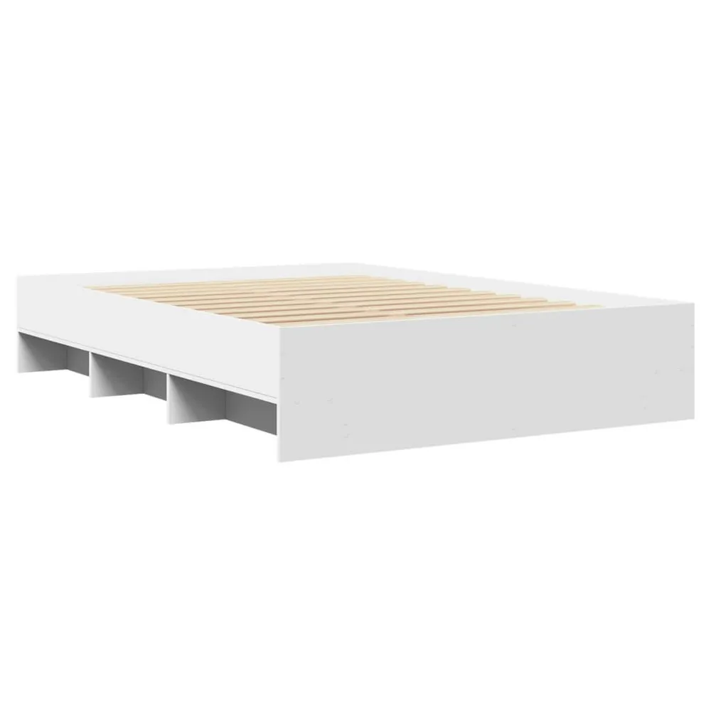 Bedframe bewerkt hout wit 120x190 cm