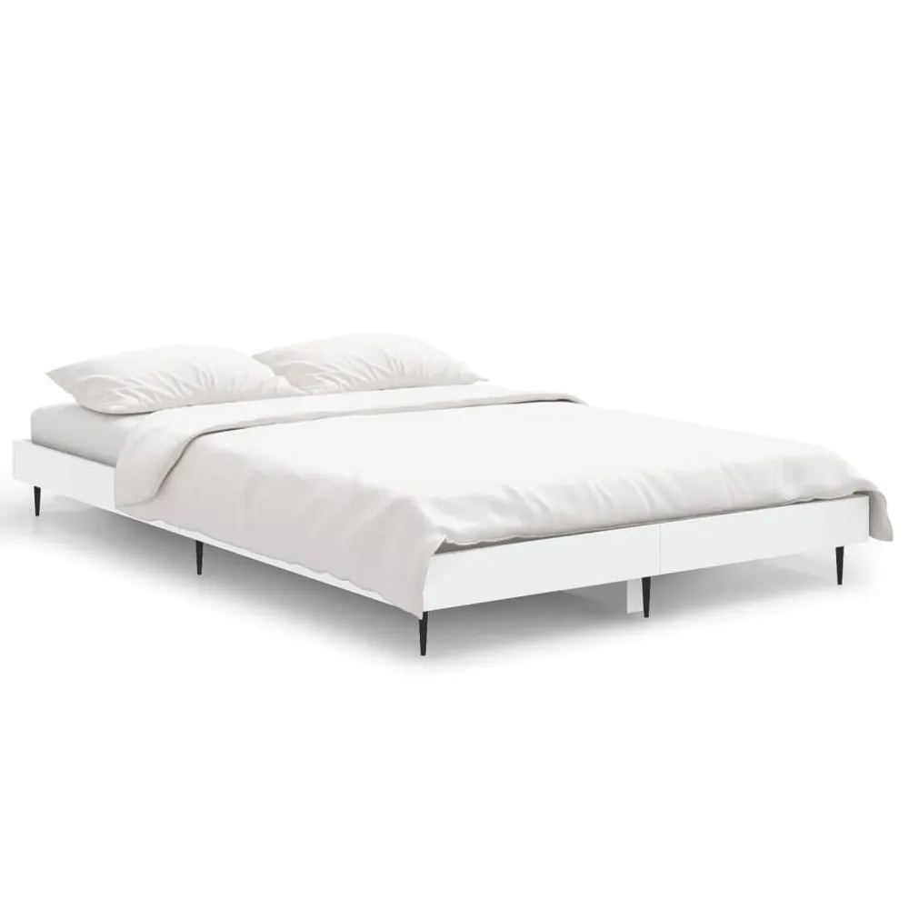 Bedframe bewerkt hout wit 120x190 cm