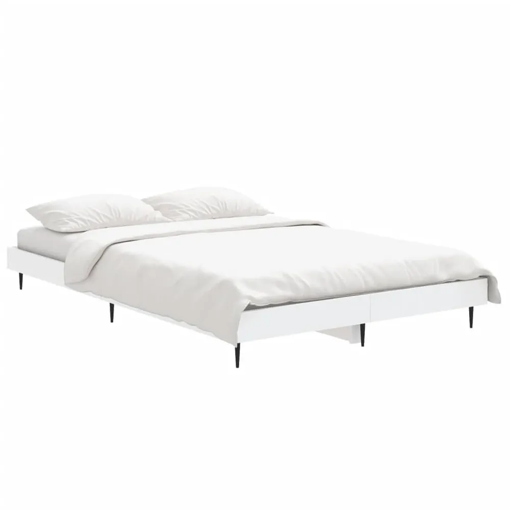 Bedframe bewerkt hout wit 120x190 cm