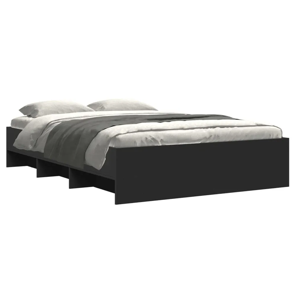 Bedframe bewerkt hout zwart 140x200 cm