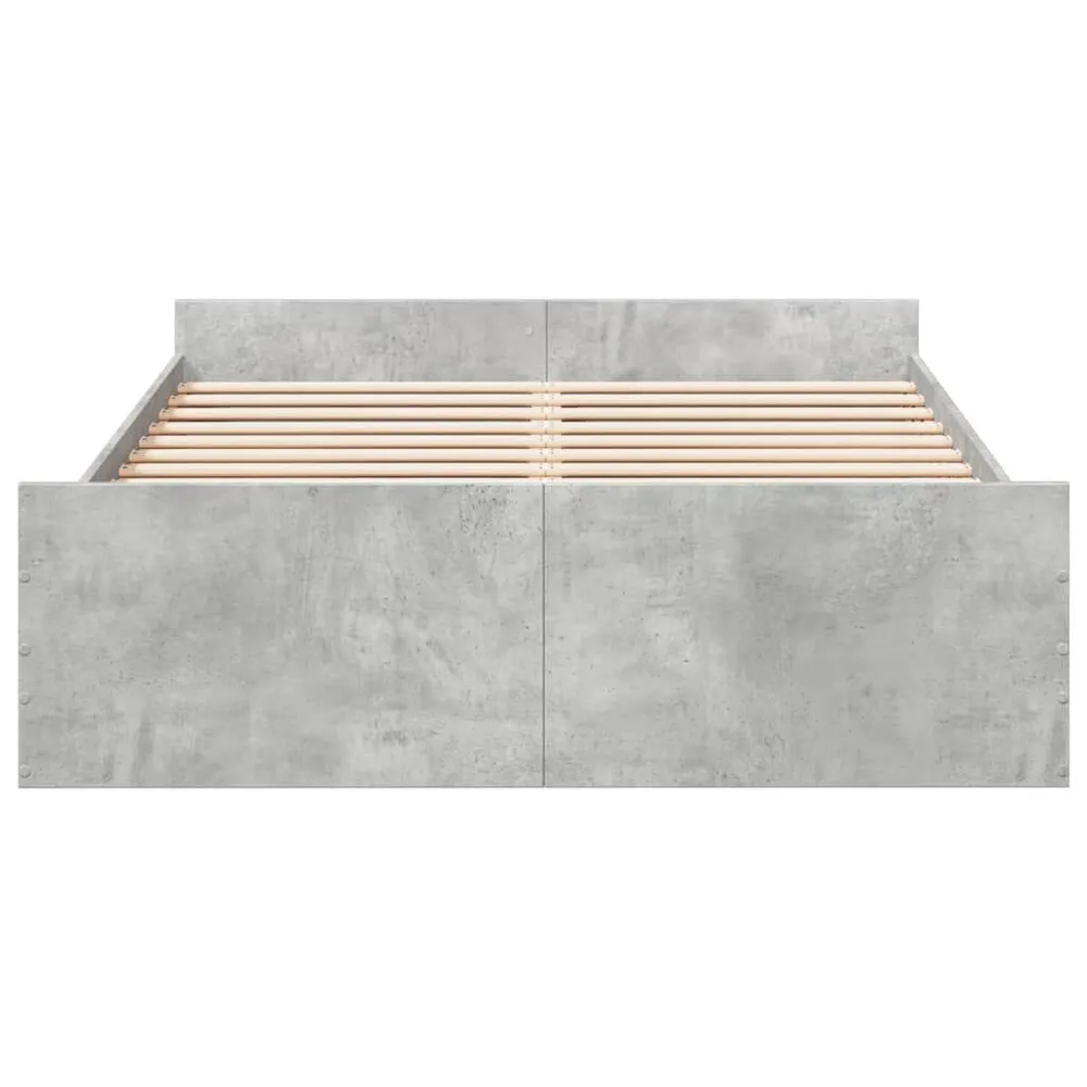 Bedframe met lades bewerkt hout betongrijs 120x190 cm