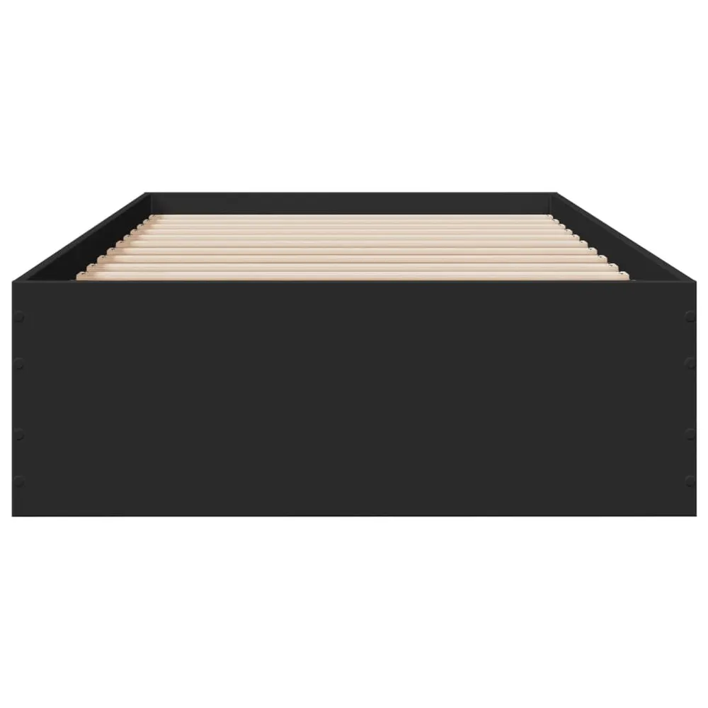Bedframe met lades bewerkt hout zwart 90x190 cm