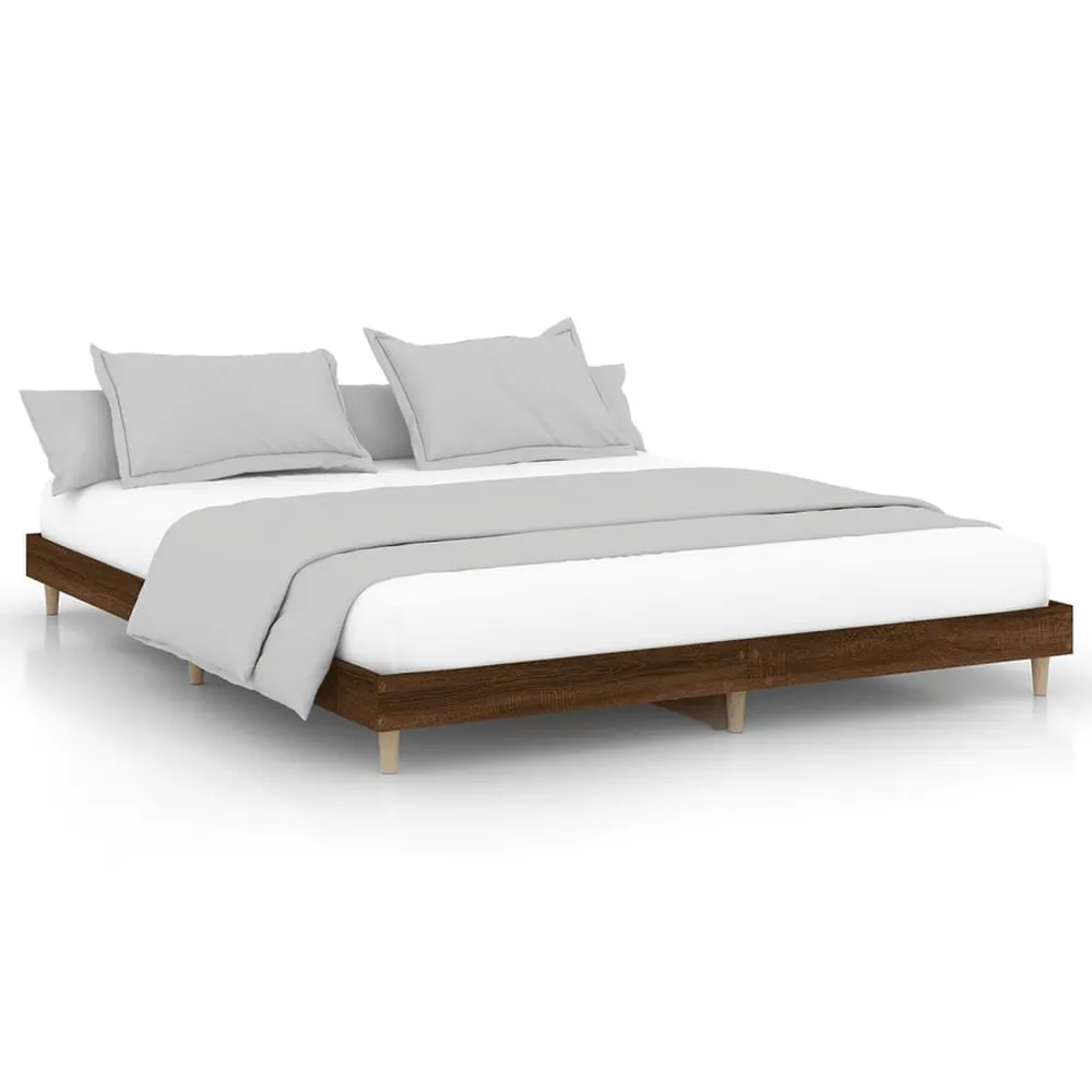 Bedframe zonder matras bewerkt hout bruin eikenkleur 140x200 cm
