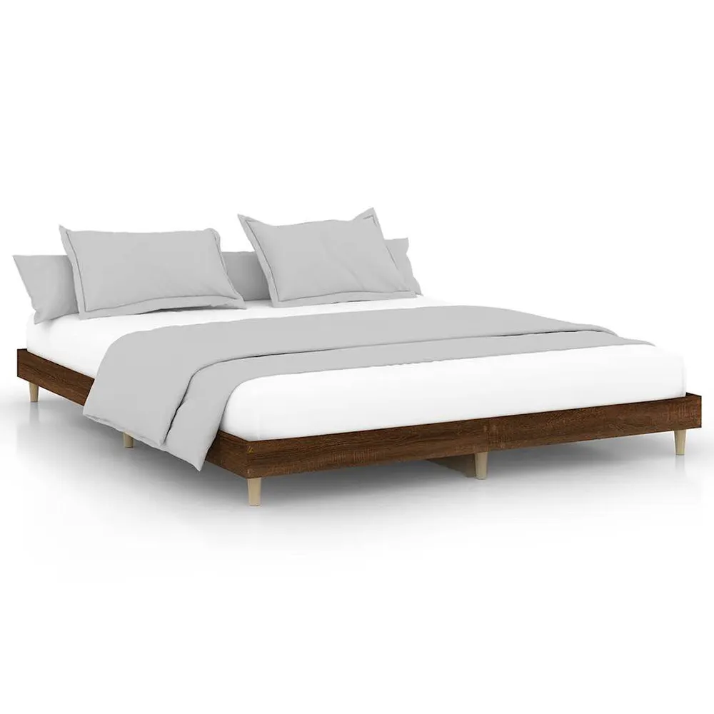 Bedframe zonder matras bewerkt hout bruin eikenkleur 120x200 cm