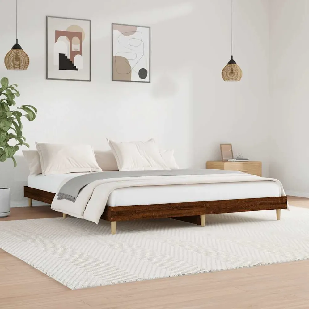 Bedframe zonder matras bewerkt hout bruin eikenkleur 120x200 cm