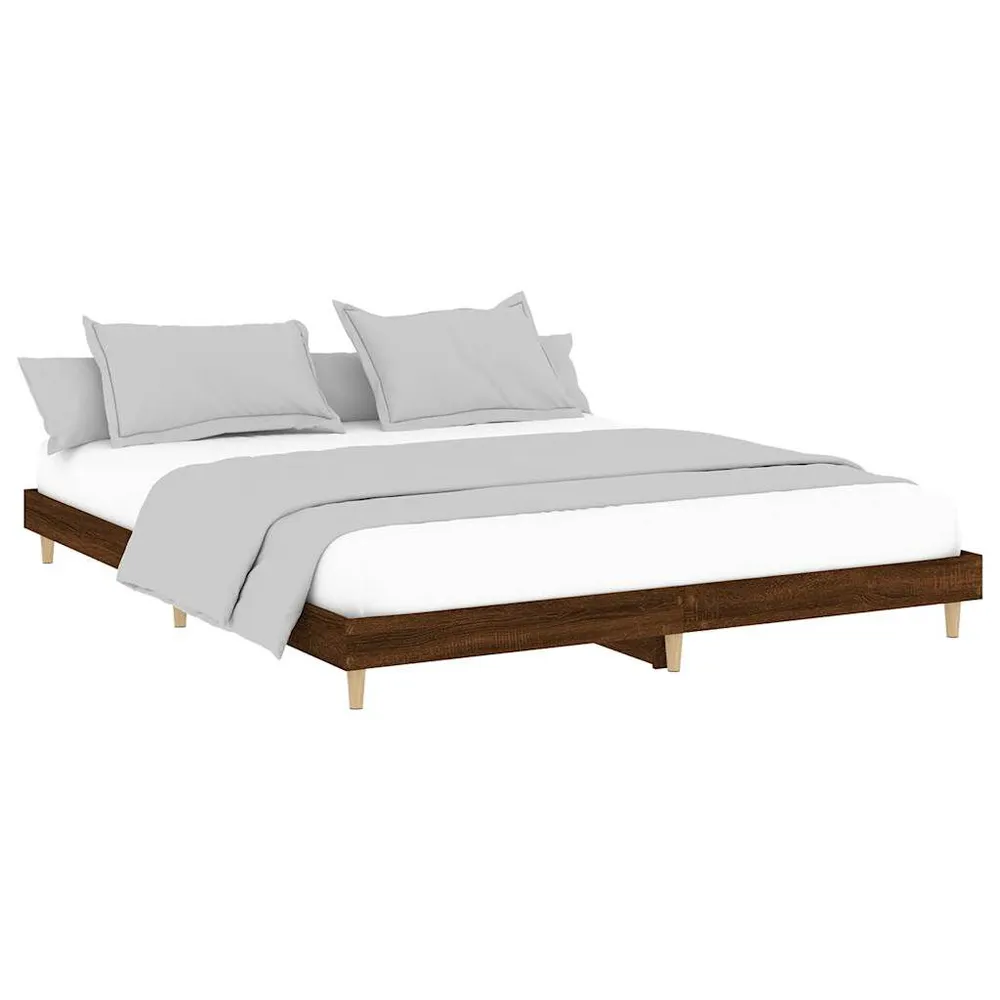Bedframe zonder matras bewerkt hout bruin eikenkleur 120x200 cm