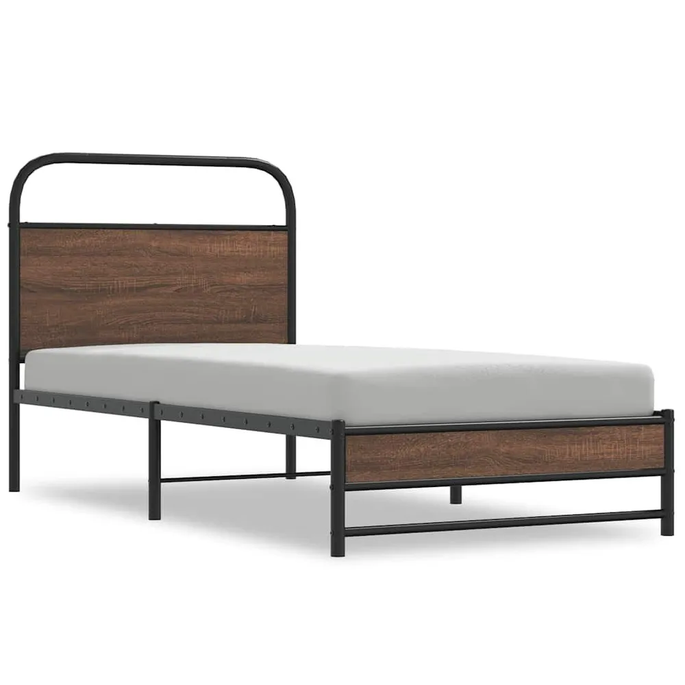 Bedframe zonder matras bewerkt hout bruin eikenkleur 100x190 cm