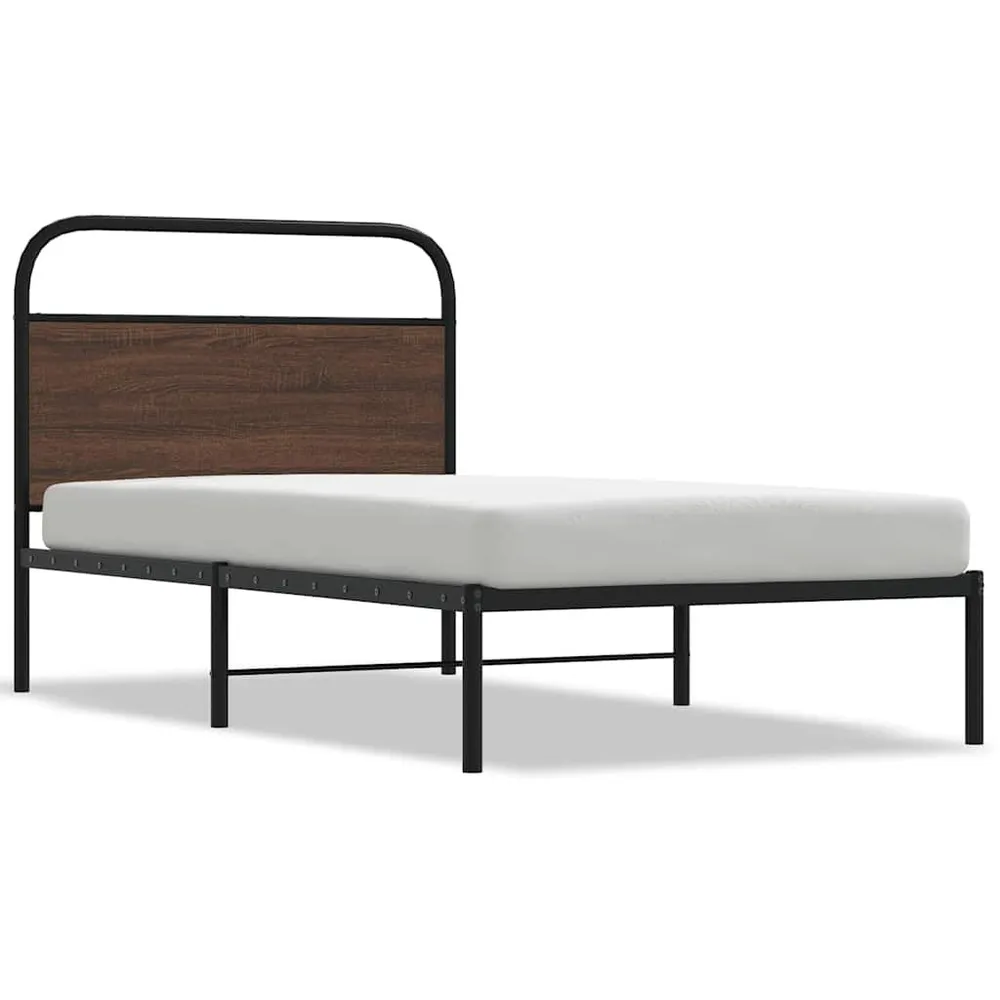Bedframe zonder matras bewerkt hout bruin eikenkleur 100x190 cm